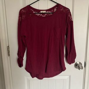 Red Lace Back Shirt